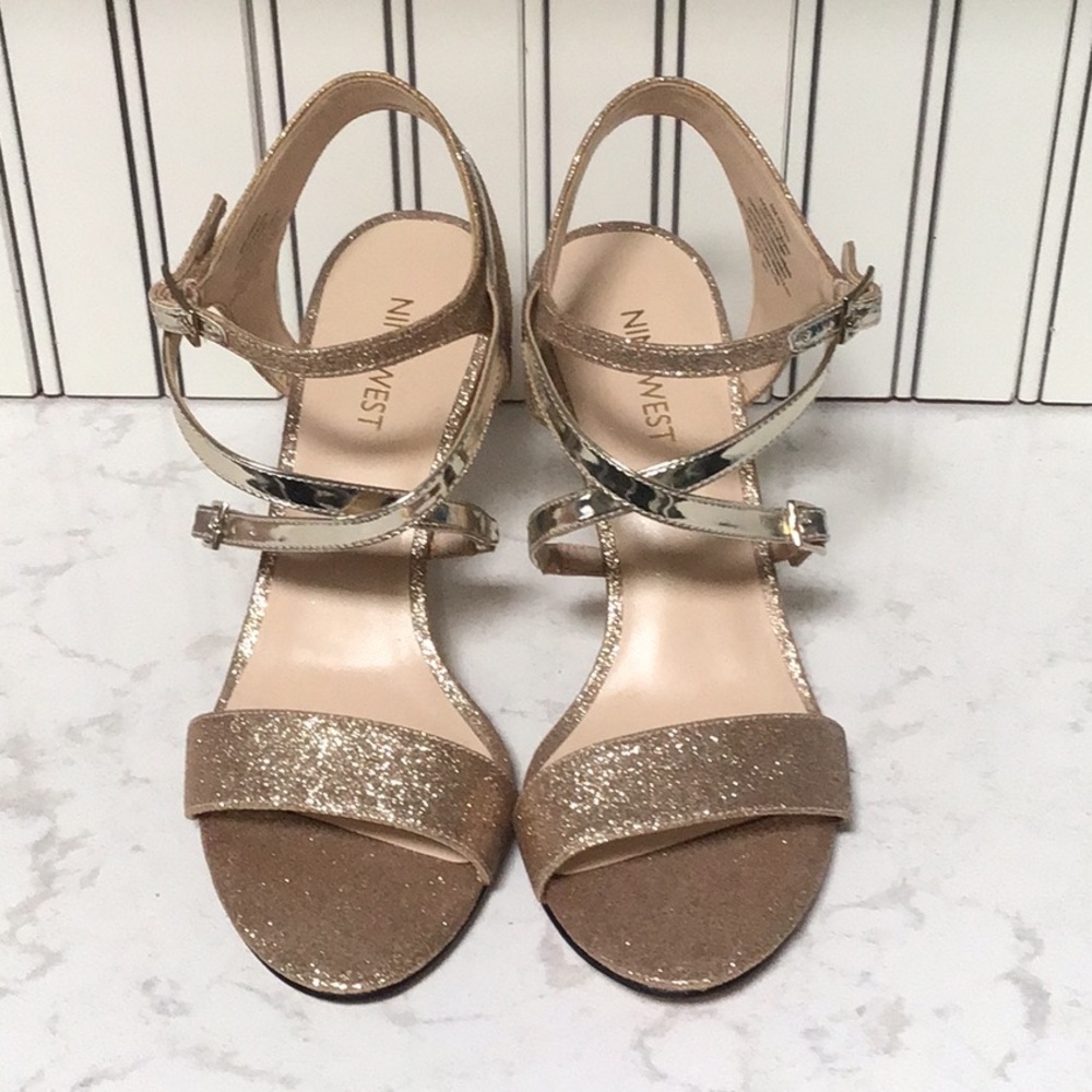 Nine West Strappy Gold Sandals